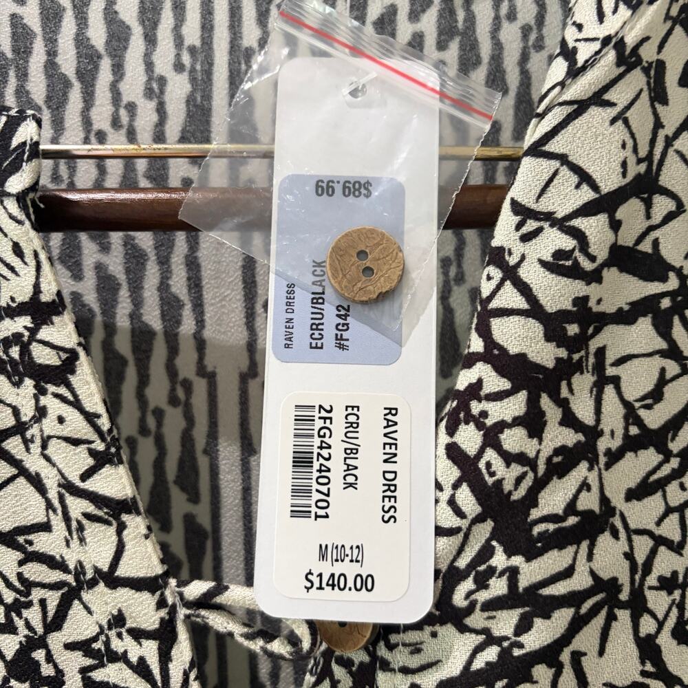 Soft Surroundings Raven Shift Dress Size Medium NWT Ecru and Black - Picture 3 of 9